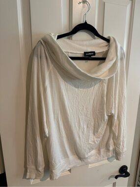 Express Cream Cowl Neck Sweater
